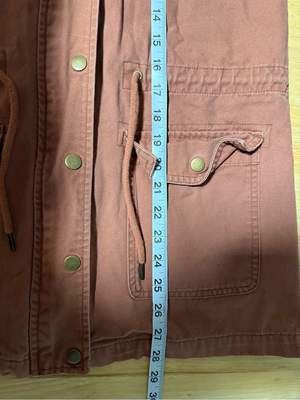 Forever 21 Women’s Burnt Orange Brown Utility Jacket Hooded Size Small - Picture 4 of 6